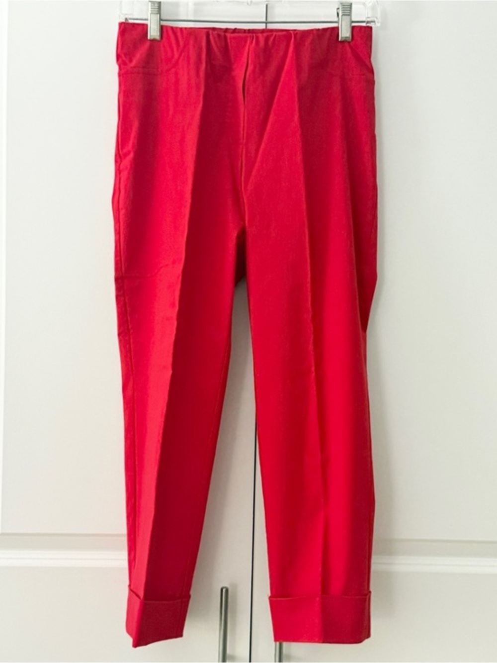 Insight Red Pull-On Stretch Crop Pants Elastic Slim Capri Career Casual size 4